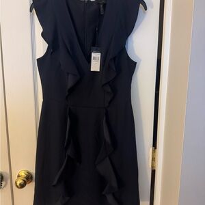 BCBGMaxAzria Elegant Black Ruffle Mini Dress